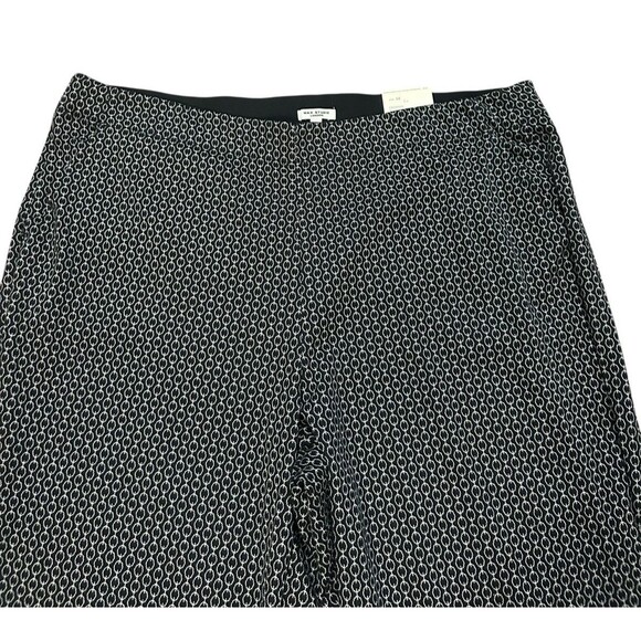 Max Studio London Geo Cropped Wide Leg Black Elastic Waist Trousers 3X - Picture 2 of 8